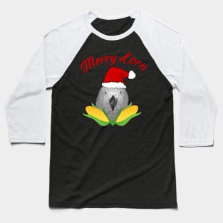 African Grey Parrot Holiday Christmas Santa Baseball T-Shirt